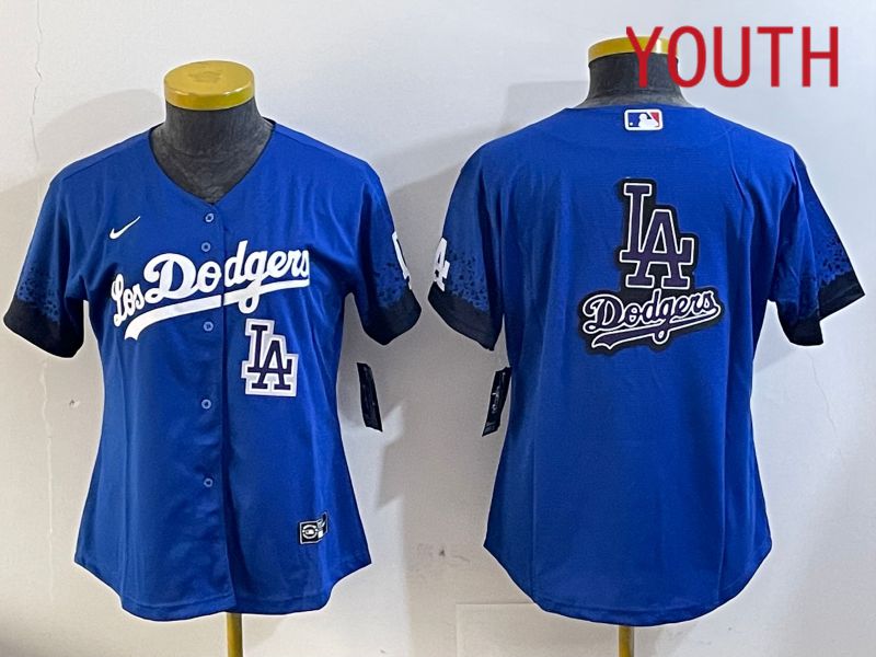 Youth  Los Angeles Dodgers blank 2024 blue jersey 202411256->youth mlb jersey->Youth Jersey